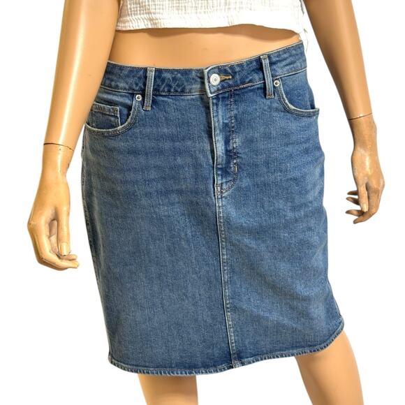 Old Navy Jean Skirt Size 10 Straight Y2K Grunge Streetwear Edgy Retro Minimalist - Picture 8 of 15